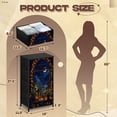 thumbnail image 3 of Gothic Dresser for Bedroom with 4 Storage Drawers Night Sky Crescent Moon Flowering Plants Dressers Chest of Drawers Steel Framed Fabric Closet Organizers for Dorm Entryway End Table Living Room, 3 of 8