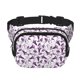thumbnail image 1 of Fotbe Violets Flowers Cangurera Cuadrada con Estampado de Doble Capa, Bolsa de Cintura Ajustable Mini para Hombres y Mujeres, 1 of 9