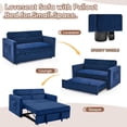 thumbnail image 3 of DEALTOPS Pull Out Sofa Bed, Convertible Loveseat Sleeper with Side Pockets, Blue, 3 of 8