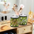 thumbnail image 3 of Yayeee 2 Pack Qtip Holder Bathroom Cotton Swab Canister with Lid Clear Dispenser Set, Retro Floral, 3 of 6