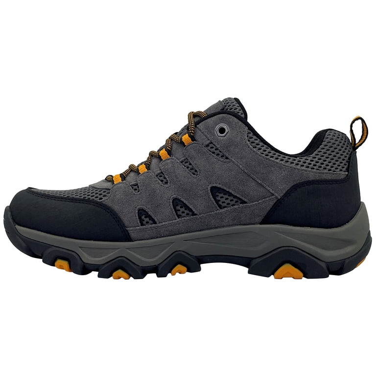 Ozark Trail Men's Low Hiker Boots, Gray, Size 9, Cow Suede