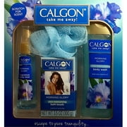 calgon morning glory ~ 4 piece gift set ~ body mist, bath beads, body wash, & pouf