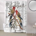 thumbnail image 5 of Fabric Shower Curtain, Parrot Design Postmark Envelope Pattern Shower Curtains with 12 Hooks Waterproof Machine Washable Bath Curtains for Bathroom, 54 x 78in, 5 of 6