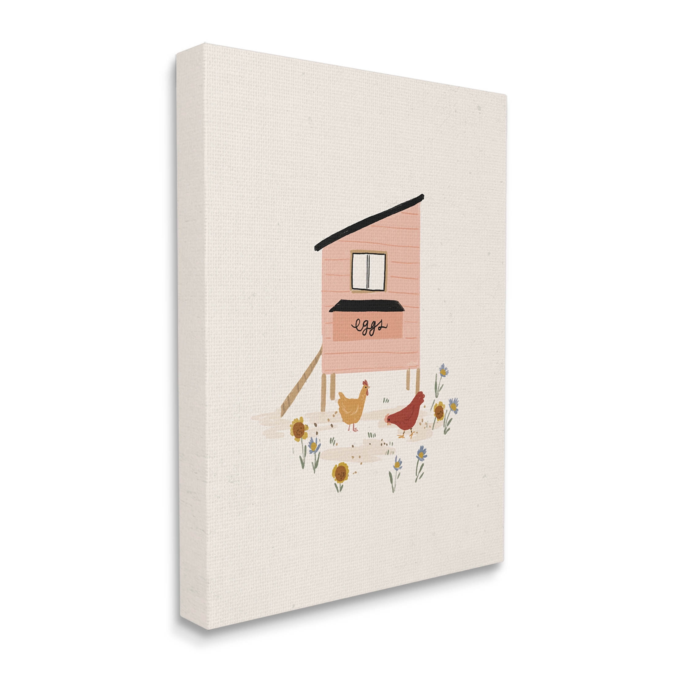 Pastel Hen House Eggs Chickens Animals & Insects Graphic Art Gallery Wrapped Canvas Print Wall Art