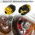 thumbnail image 2 of 14mm Motorcycle Slider Frame Aluminum Alloy Plastic Wheel Fairing Protection Crash Pad Protector Guard 50mm 70mm Gold Tone 2 Pcs, 2 of 7