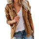 thumbnail image 1 of brillar Chaqueta con múltiples bolsillos y cremallera holgada unicolor para mujer, 1 of 5