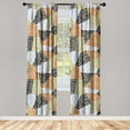 thumbnail image 3 of Ambesonne Spring Curtains, Flowers Colorful Geometric, Pair of 28"x63", Pale Vermilion and Khaki, 3 of 5