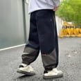 thumbnail image 7 of Gubotare Pants Boys Kid Boys Cargo Pants Zipper Full Length High Waist Pants for Kids Size 15-16 (Navy,15-16 Years), 7 of 7