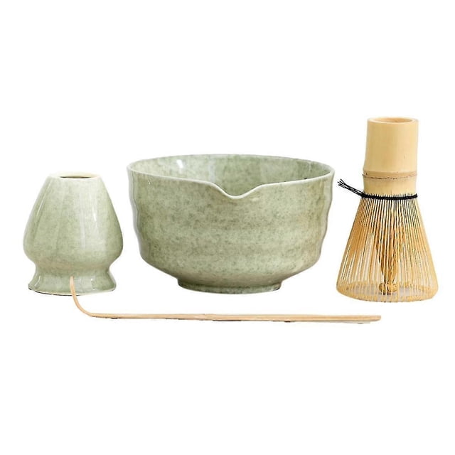 Matcha set, japanskt teset inklusive Matcha-skål med pip, Matcha-hållare, Bambu Matcha och Bambu