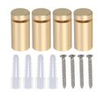 thumbnail image 1 of 4 Pcs 0.6" x 1" Tornillos de soporte de aleación de aluminio Kit de hardware de montaje en pared con 4 tornillos para colgar letreros de acrílico y vidrio, rosa dorado, 1 of 6