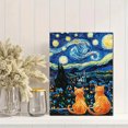 thumbnail image 2 of Starry Night Cats Oil Painting Decorative/Canvas Art， Suitable for Living Room， Bedroom， Office， Dining Room， Kitchen， Hallway and Entryway Decoration， Wall Art Decor., 2 of 8
