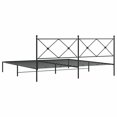 thumbnail image 5 of vidaXL Bed Frame Black Powder-Coated Steel Double Bed Bed Frame, 5 of 6