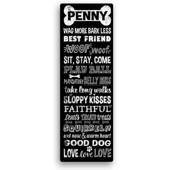 Personalized Dog Rules 9" x 27" Canvas, Black