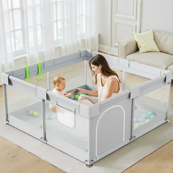 Easy4Home 47" Large Baby Playpen for Toddlers, Gray