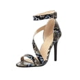 thumbnail image 2 of Sandalias de tacón alto con correa de hebilla en el tobillo y punta abierta para banquete con estampado de serpiente sexy para mujer Wmkox8yii  nm2097, 2 of 6