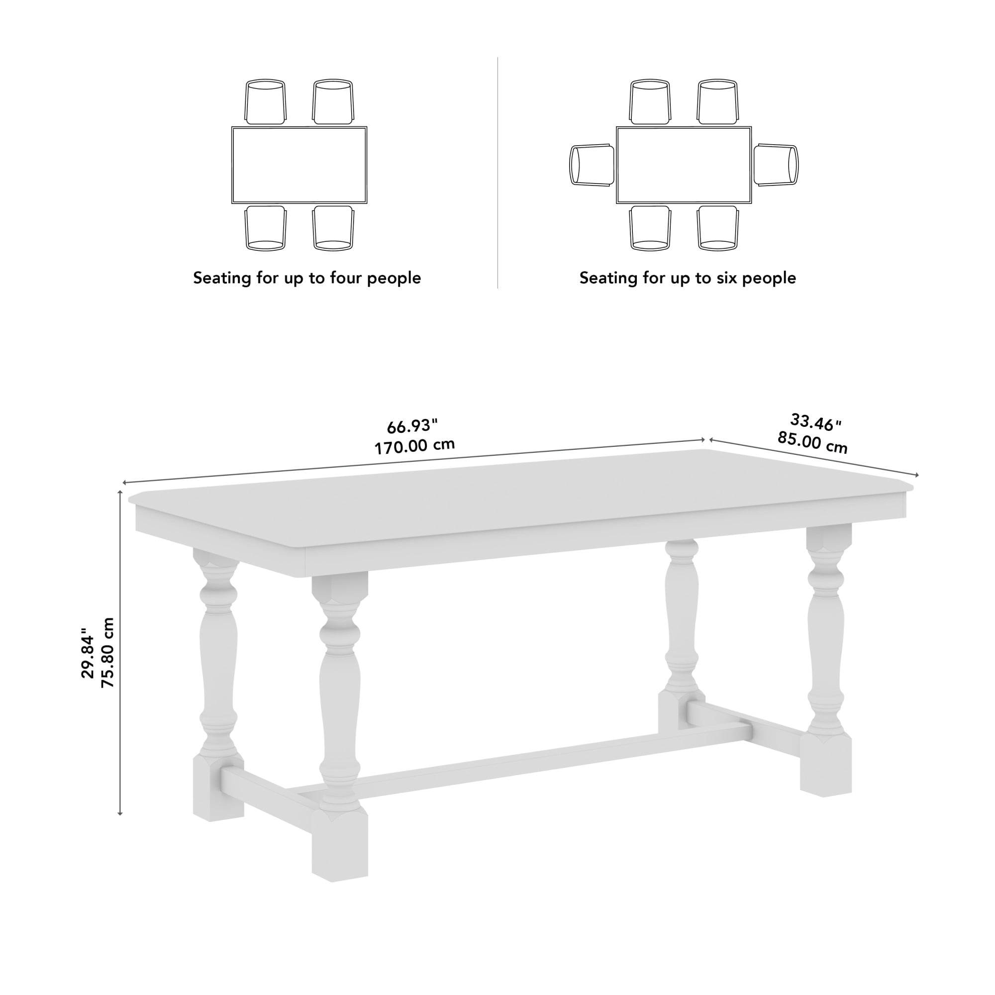Bush Furniture Sterling 67W Squire Trestle Dining Table in Burnished Medium Brown and Black