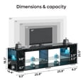 thumbnail image 5 of Pinmoco Marble TV Stand for TVs up to 80", LED Gaming Entertainment Center with Side Bookshelf and 4 Open Shelves, Marble Black, 5 of 8