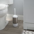 thumbnail image 3 of Bath Bliss Smooth Matte Stainless Steel Toilet Brush & Holder in White, 3 of 4