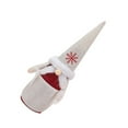 thumbnail image 1 of Cateissary Cubierta de botella de vino Navidad anciano sin rostro ropa de muñeco de nieve champán cerveza sombrero protector manga de botella de vino Kits de decoración para fiestas Rojo Cateissary HA068781-01, 1 of 6