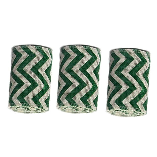 Cinta de yute AAYU, paquete de 3, chevrón verde, 12,5 cm x 14 m