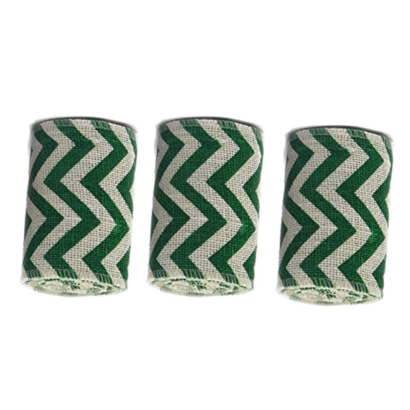Cinta de yute AAYU, paquete de 3, chevrón verde, 12,5 cm x 14 m