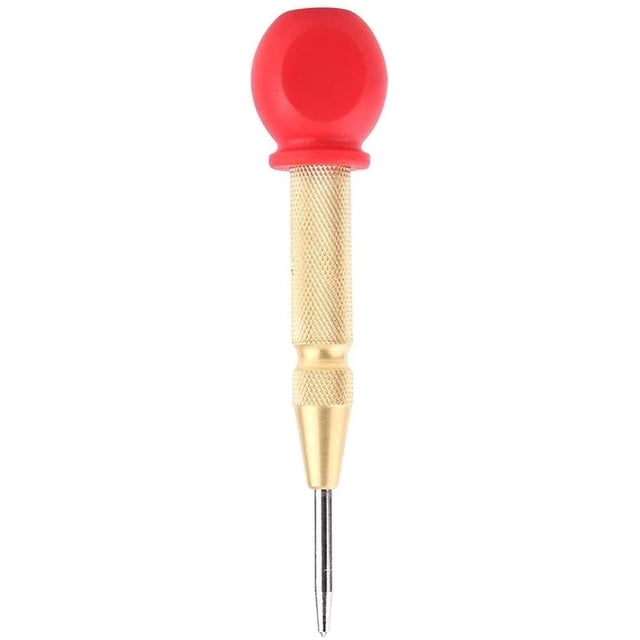 Automatic Center Pin Hole Punch Wood Press Dent Markers for Wood Tool Spring Loaded Starting Blocks Marking Tool (Gold)