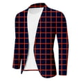 thumbnail image 4 of Afdoent Fall Jacket For Boys Girls Long Sleeve Big Plaid Printed Lapel Formal Suit Jacket Button Fashion Casual Coat Business Suit For Kids 7-8 Years, 4 of 4