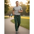 thumbnail image 3 of Men's Running Pants Lightweight Joggers Athletic Pants with Zipper Pockets army green M, 3 of 7
