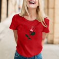 thumbnail image 2 of SZXZYGS T-Shirts pour Femmes Coton Grande Taille T-Shirt Mignon Col Rond Manches Courtes Été 2024, 2 of 4