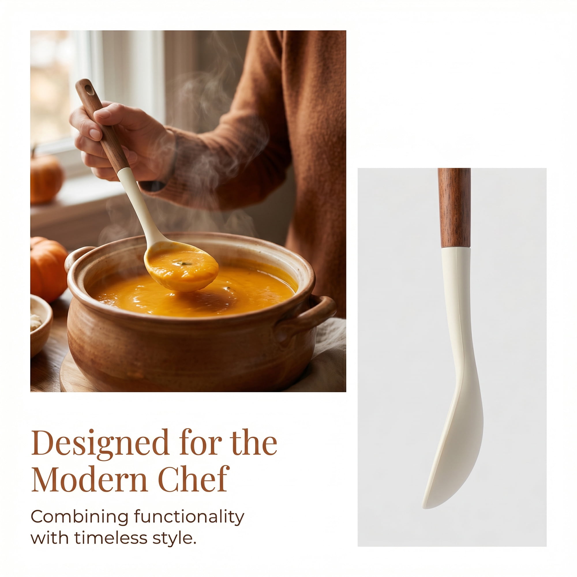 Unique Bargains Silicone Spoon Non Stick Pans Heat Resistant Handle White 13.8" x 2.7"