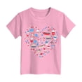 thumbnail image 5 of YDFCWXW 4th of July USA Shirt Girls American Flag Patriotic T-Shirt Independence Day Outfit Casual Girls Summer Tshirts (Pink, 9-10 Years), 5 of 5