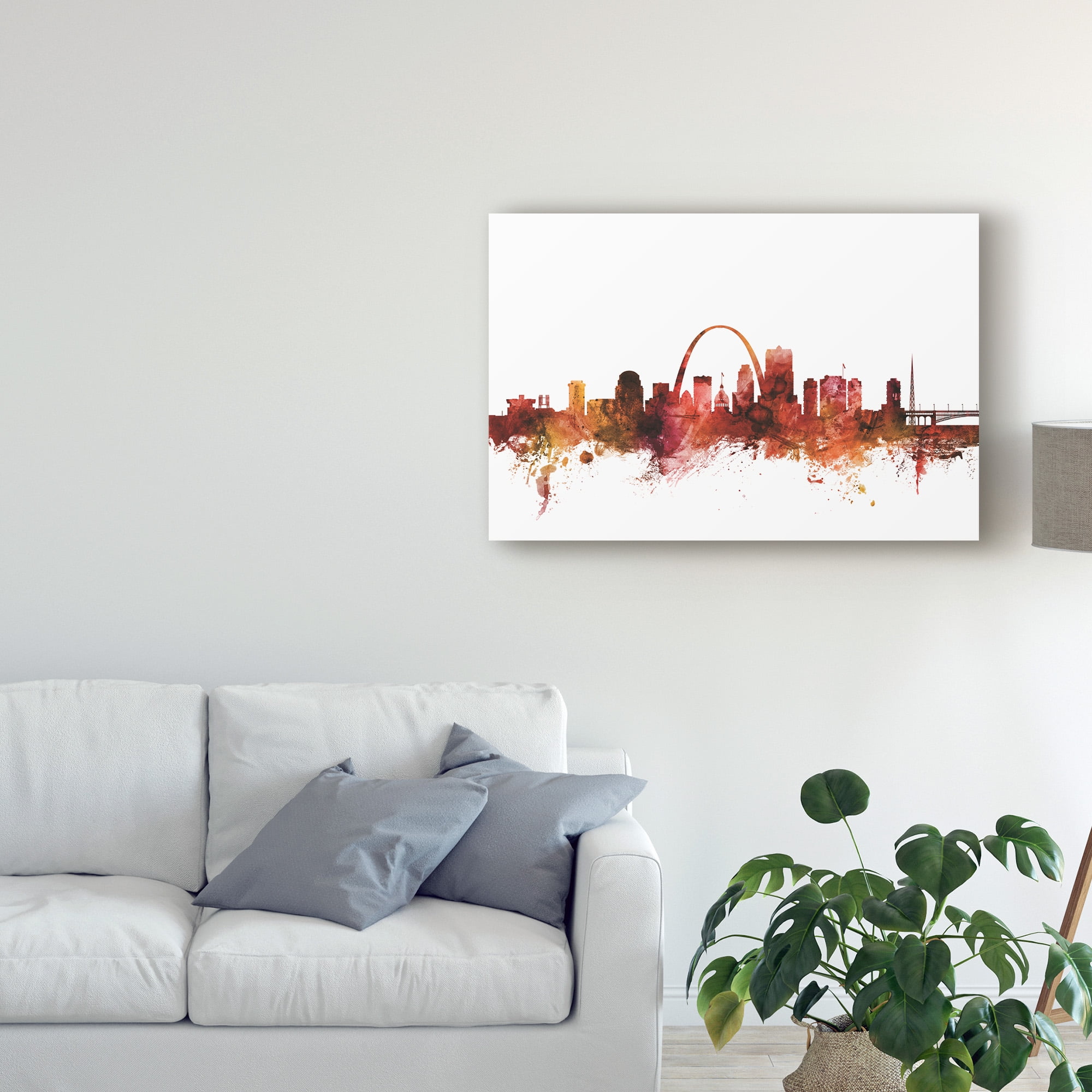 Trademark Fine Art 'St Louis Missouri Skyline Red' Canvas Art by Michael Tompsett