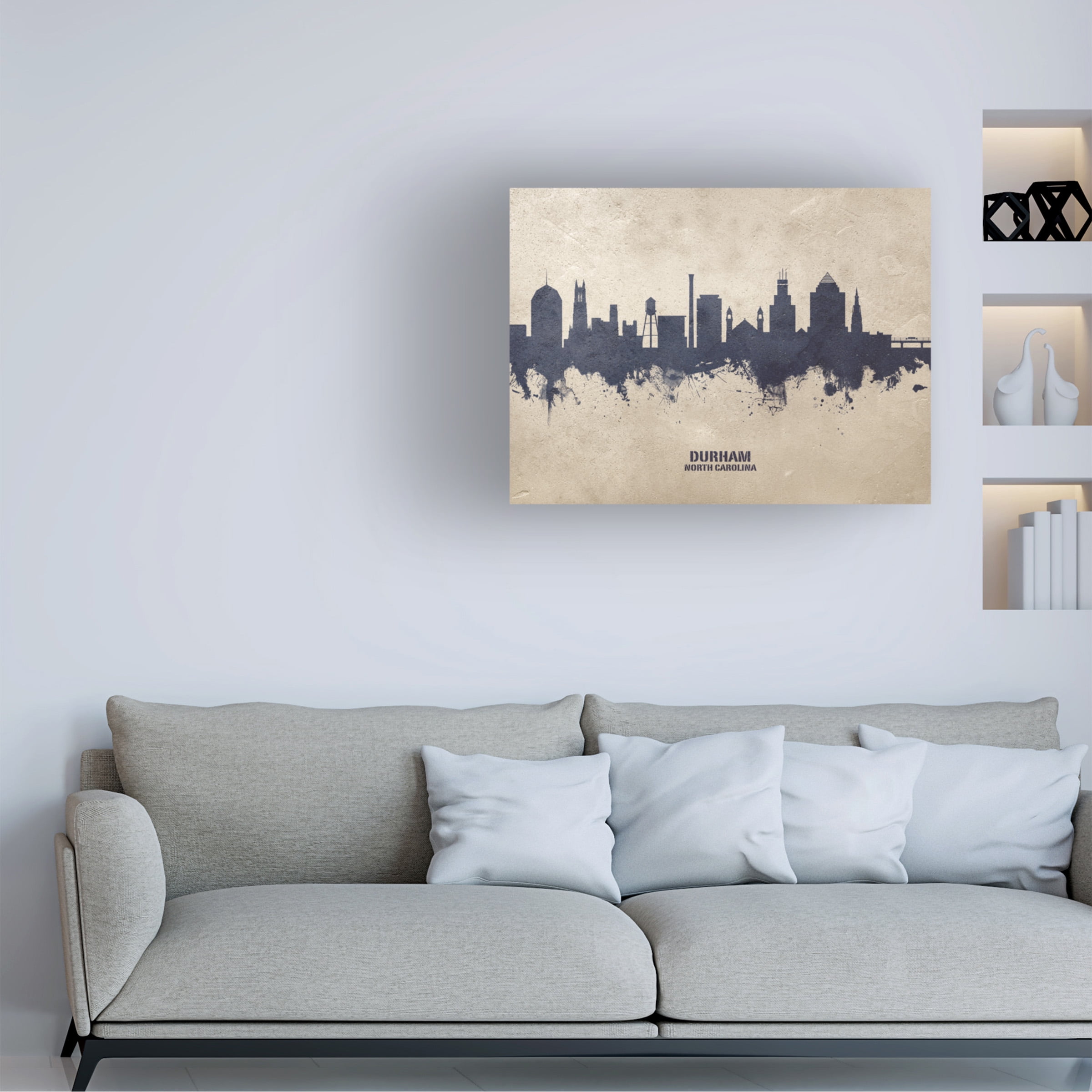 Michael Tompsett 'Durham North Carolina Skyline Concrete' Canvas Art