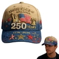 thumbnail image 5 of NIEWTR 250 Anniversary USA Hat Adjustable United States 250th Anniversary Hat 1776-2026 Embroidery USA Baseball Cap Men Women(D,One Size), 5 of 9