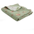 thumbnail image 2 of Cozy Line Home Fashions Vintage Floral 100% Cotton Personal Reversible Quilted Throw Blanket, 2 of 2