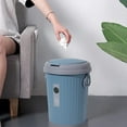 thumbnail image 2 of Kitchen Trash Can, Step-On Garbage Can with Lid, Tall Kitchen & Bathroom Trash Can, Small Office Waste Bin, Blue - Xuniizn, 2 of 10