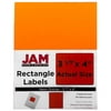 "JAM Paper Shipping Address Labels, Large, 3 1/3"" x 4"", Neon Fluorescent Orange, 120/pack"