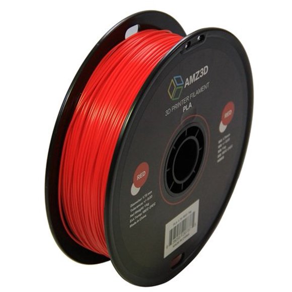 UTAH-AMZ3D 1.75mm Red PLA 3D Printer Filament - 1kg Spool (2.2 lbs) - Dimensional Accuracy +/- 0.03mm