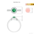 thumbnail image 5 of Angara Natural 0.45 Ct. Emerald with Diamond Halo Ring in 14K White Gold for Women (Ring Size: 11), 5 of 10