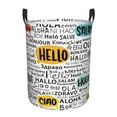 thumbnail image 2 of Goofa Hello Printed Circular Hamper,Laundry Basket with Handles,Storage Baskets Foldable,Large Capacity Laundry Hamper-, 2 of 8