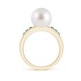 thumbnail image 2 of Angara South Sea Cultured Pearl Ring with Emeralds in 14K Yellow Gold for Women | June Birthstone Jewelry for Her, 2 of 8