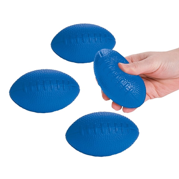 Blue School Spirit Foam Football - Party Favors - 12 Pieces