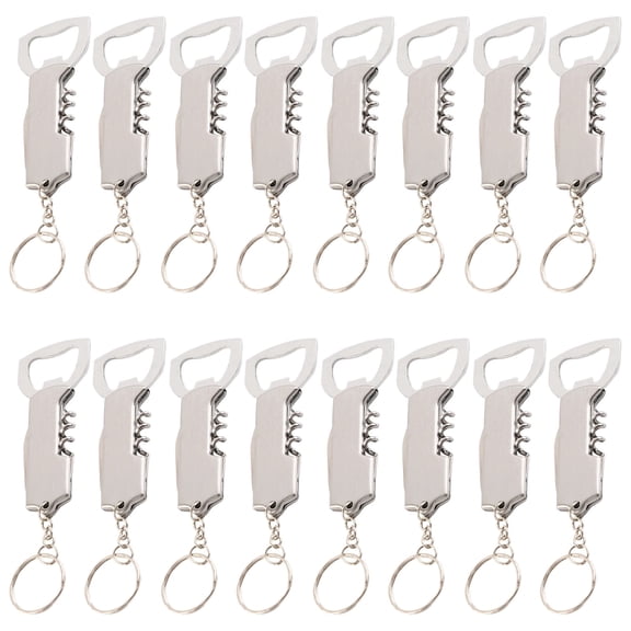 24 Pcs Bottle Opener Keychain Set, Stainless Steel Corkscrew, Mini Pocket Knife, Keychain Design, Portable Camping Tool, Wedding Favors Gifts