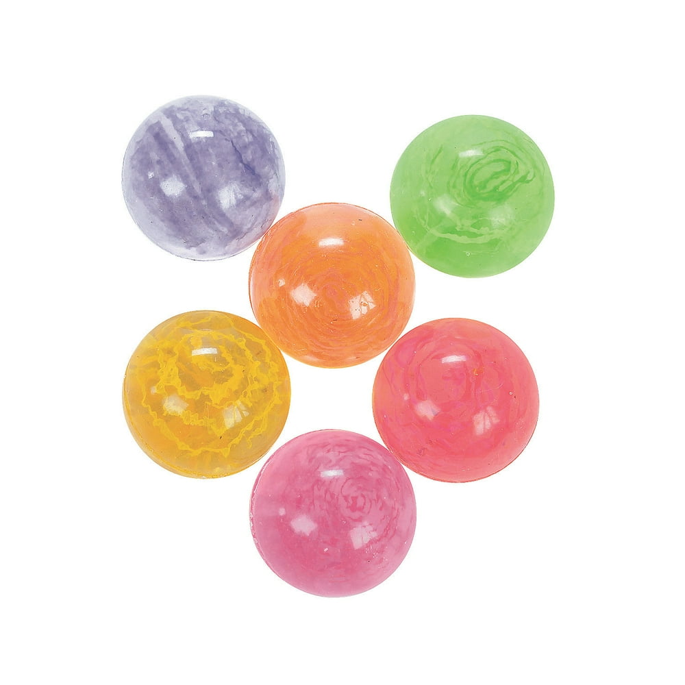 Neon Confetti Bouncing Balls (35Mm) Party Favors 12 Pieces