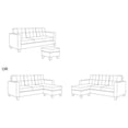 thumbnail image 5 of Everett Black Velvet Reversible Sectional Sofa Chaise, 5 of 5