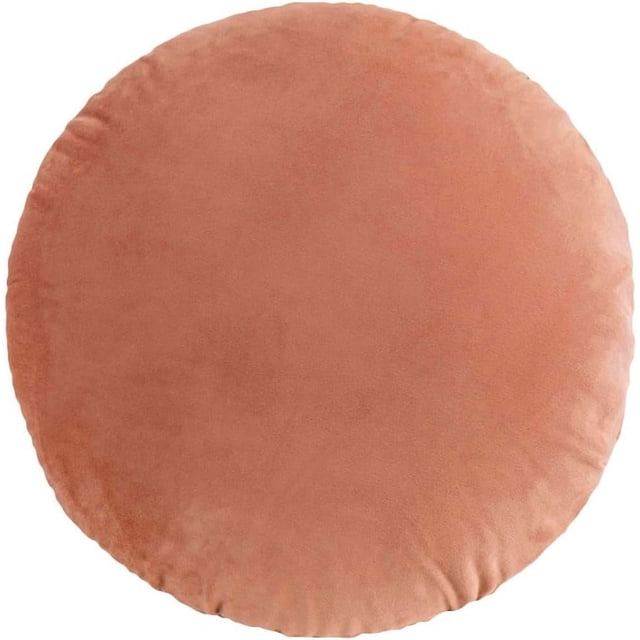 Solid Color Round Throw Pillow Sham, Round Pillow Covers for Home Decoration, Soft Warm Pillow Case (Orange)