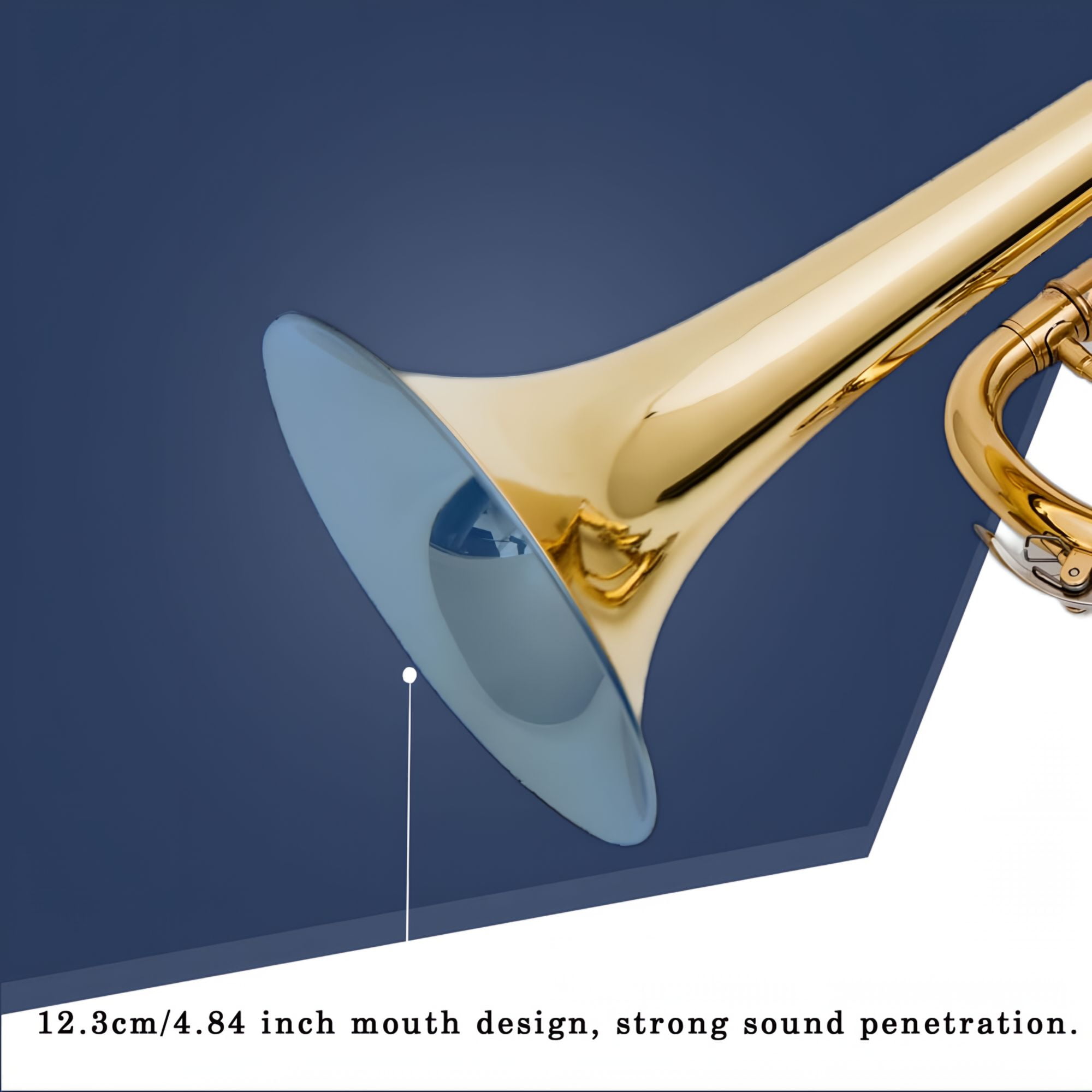 HOGSN trumpet musical instrument golden flat b three-tone trumpet professional band plays western musical instruments with box maintenance suit