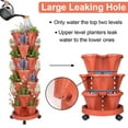 7Tier Stackable Patio Planters with Wheels for Indoor/Outdoor Grey