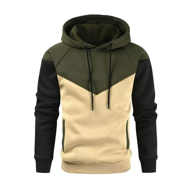 Innerwin Chandail à Capuchon à Cordon Chandail pour Hommes d'Hiver Chaud à Capuche Col Coupe Régulière Style à Enfiler B m