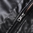 thumbnail image 6 of Mens Faux Leather Jackets Full Zipper Fleece Lined Fashion Motorcycle Casual Outerwear for Winter Black XL, 6 of 7